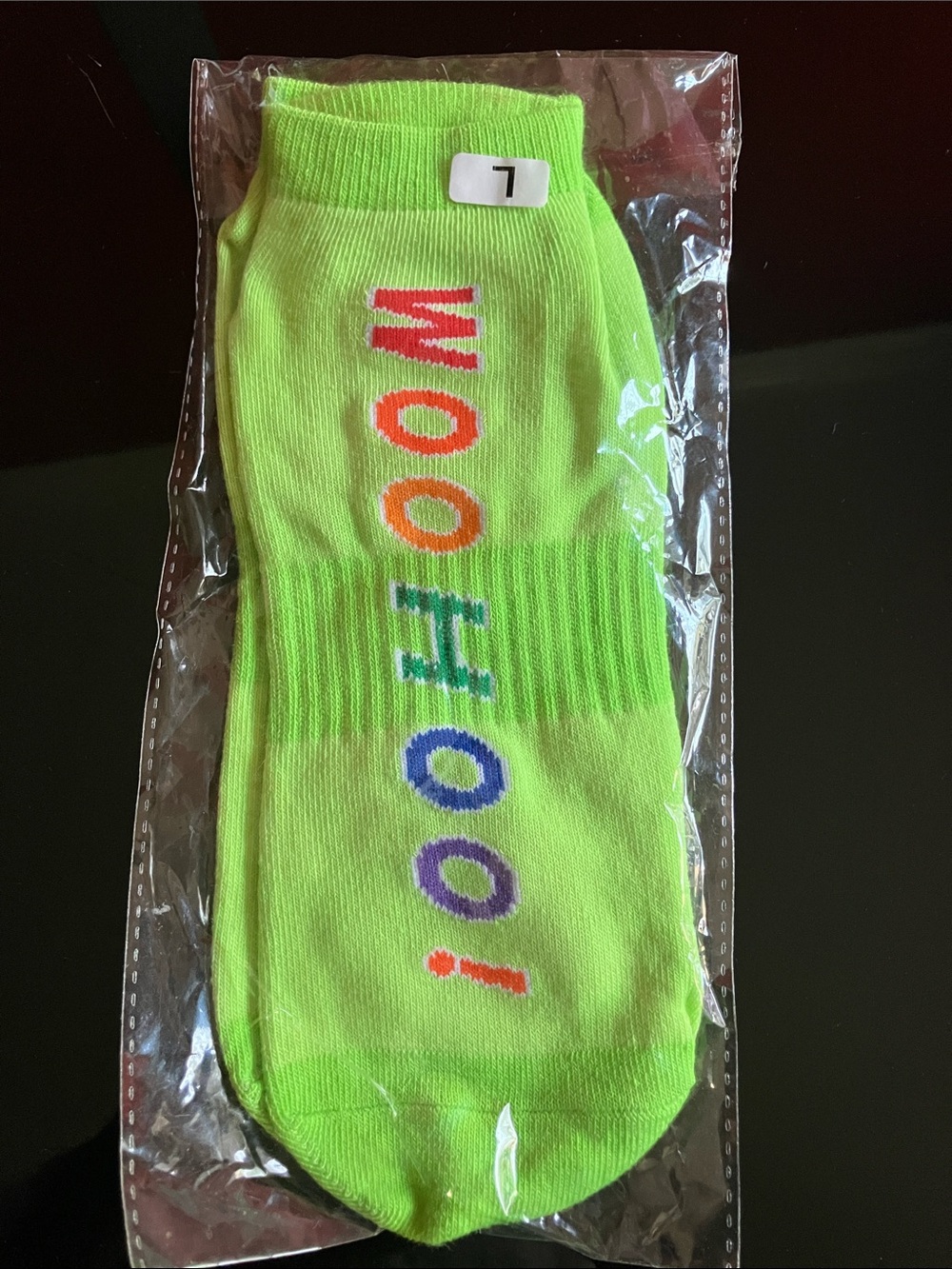 Men's Neon Green 'WOOHOO!' Ankle Socks - Casual Comfort